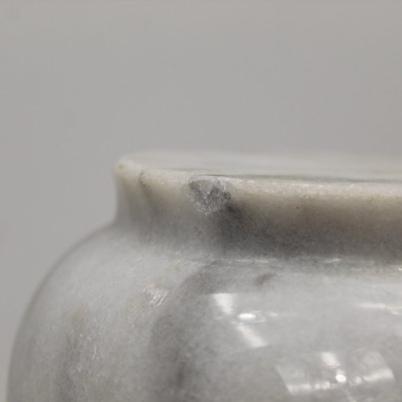 Vintage Marble Vase with Hand Etched Painted Floral Design - Picture 6 of 7